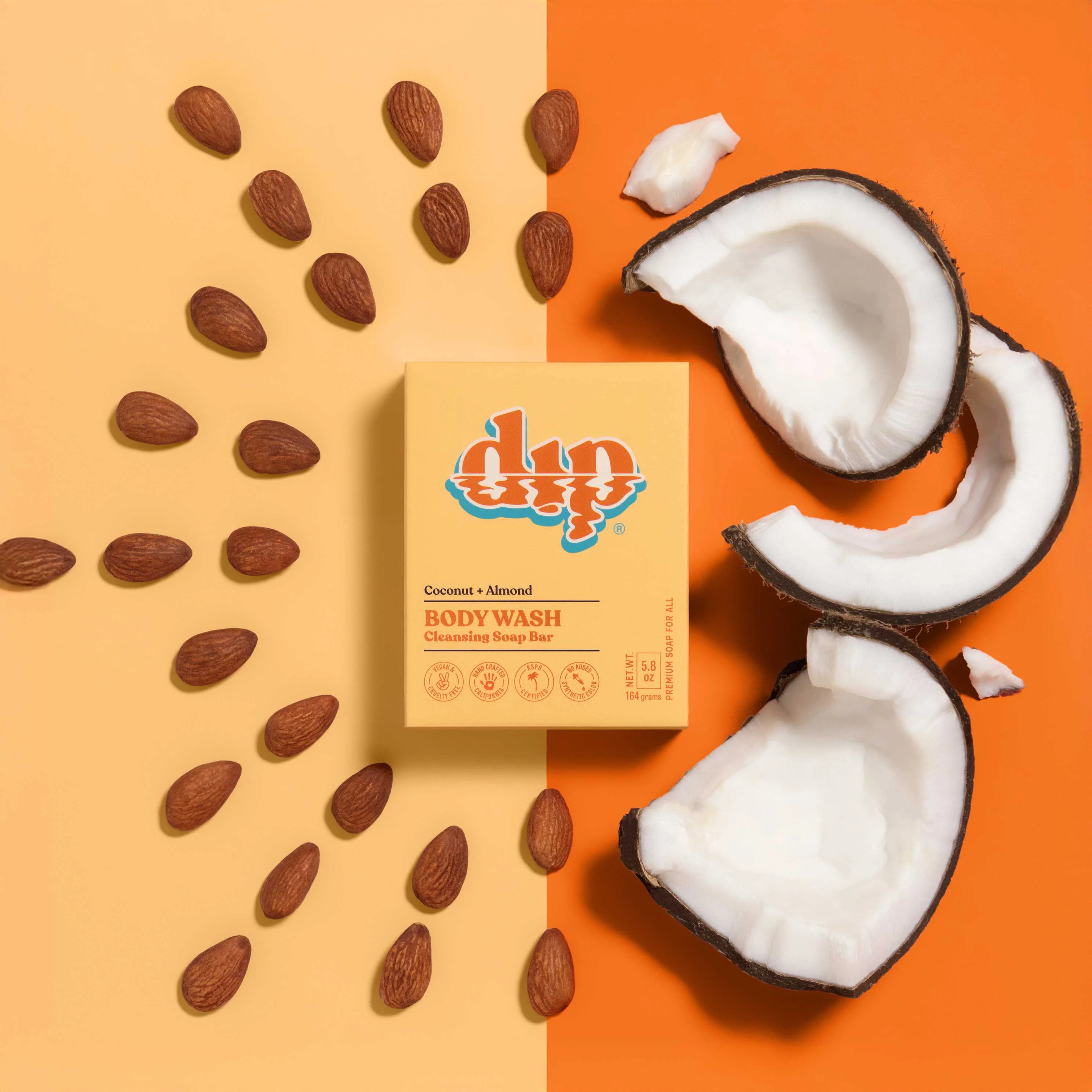 Dip Body Wash Cleansing Soap Bar - Coconut & Almond - Image 3