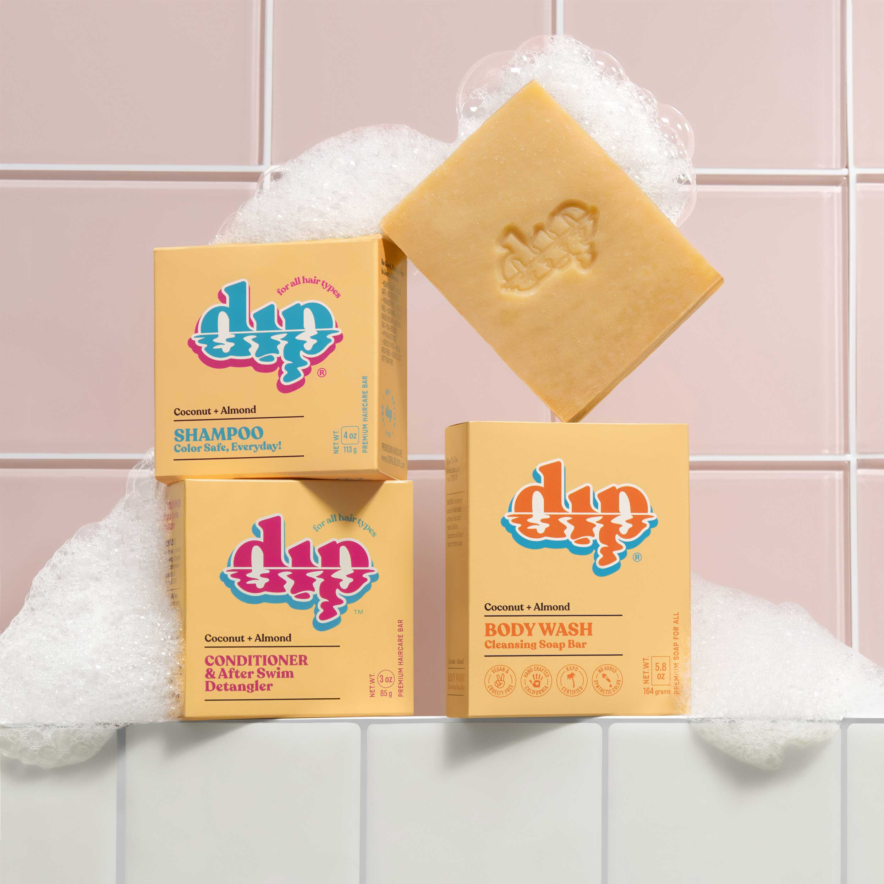 Dip Body Wash Cleansing Soap Bar - Coconut & Almond - Image 4
