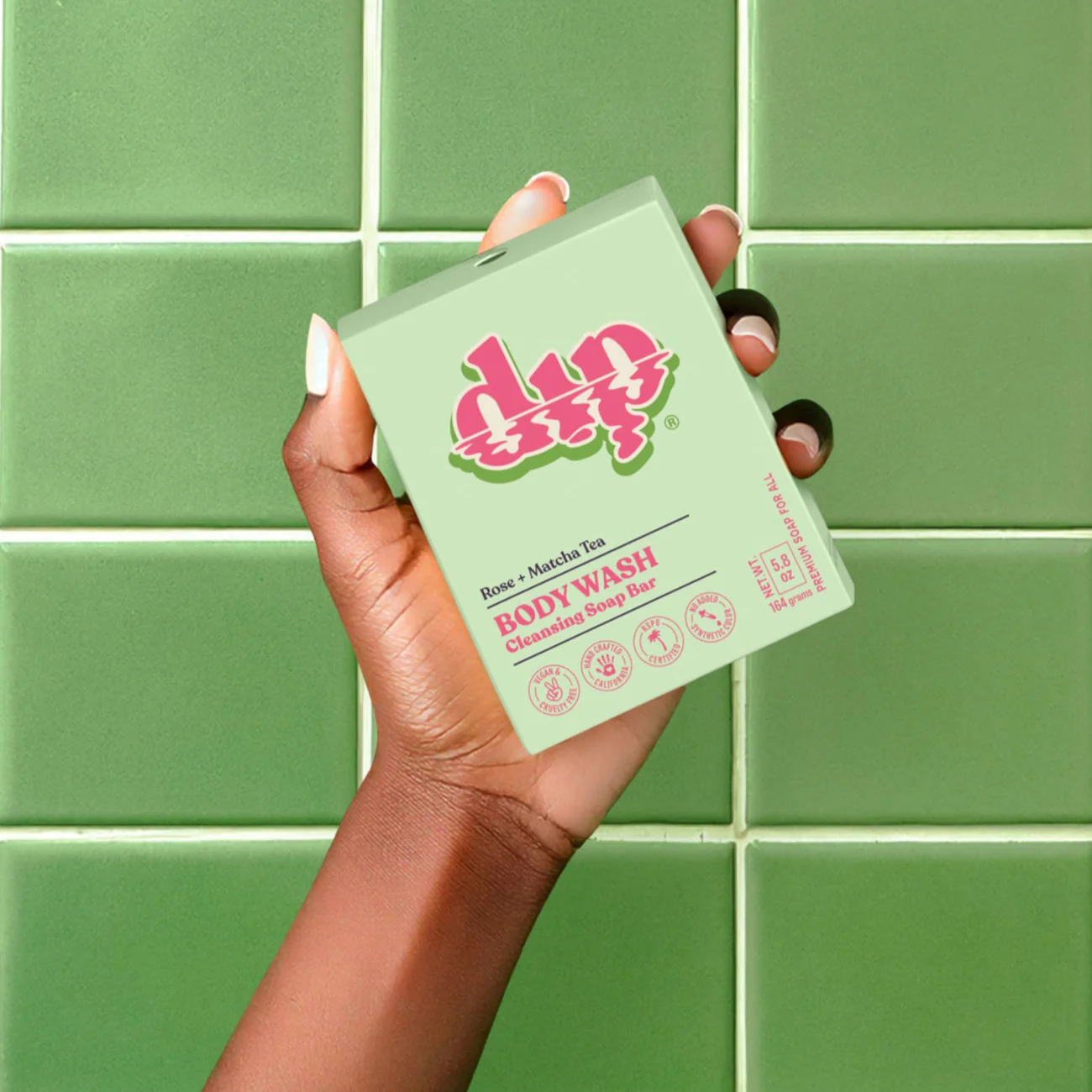 Dip Body Wash Cleansing Soap Bar - Rose & Matcha Tea - Image 4
