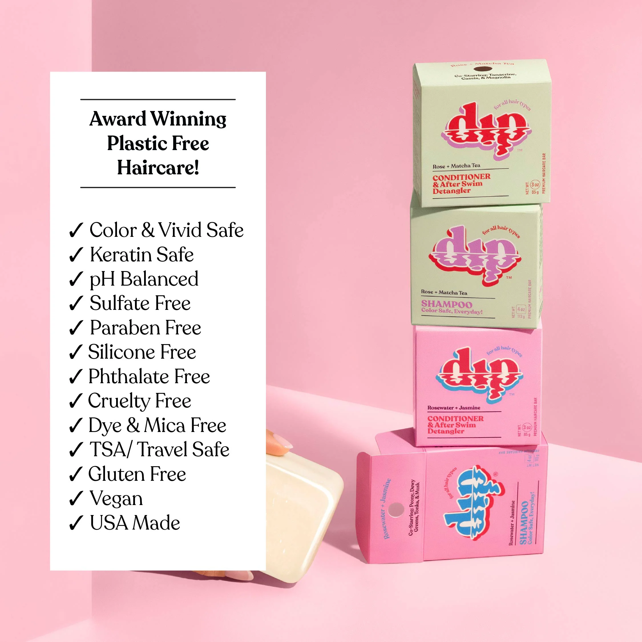 Dip Shampoo Bar: Color Safe, Everyday- Rosewater & Jasmine - Image 7