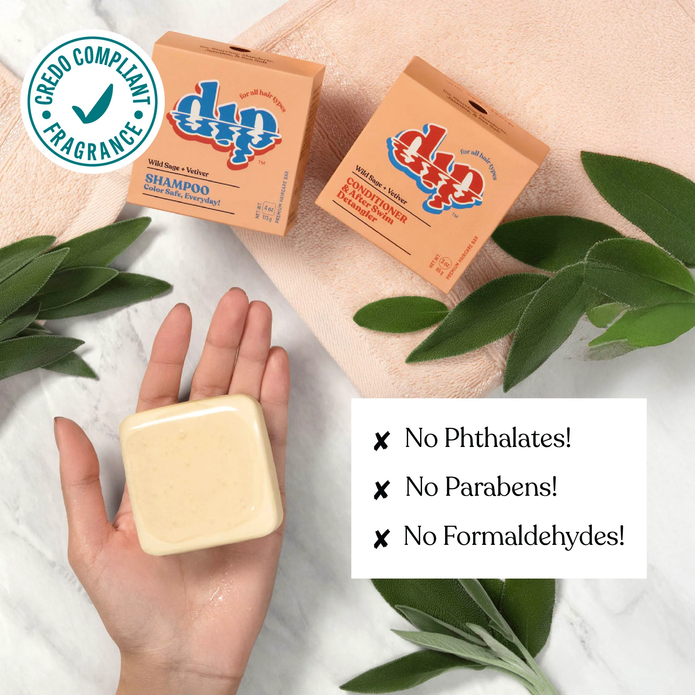 Dip Shampoo Bar: Color Safe, Everyday - Wild Sage & Vetiver - Image 5