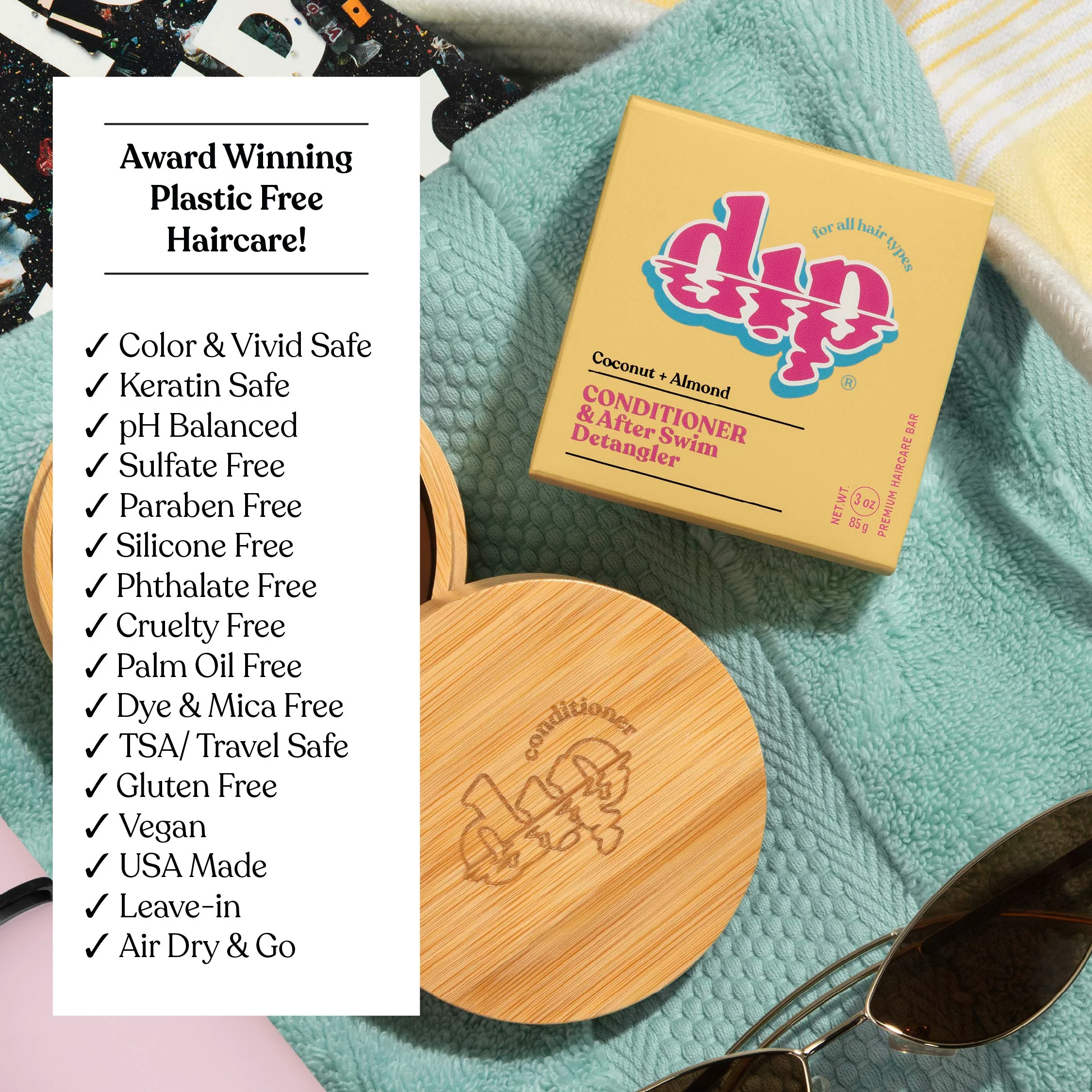 Dip Conditioner Bar & After Swim Detangler - Coconut & Almond - Image 8