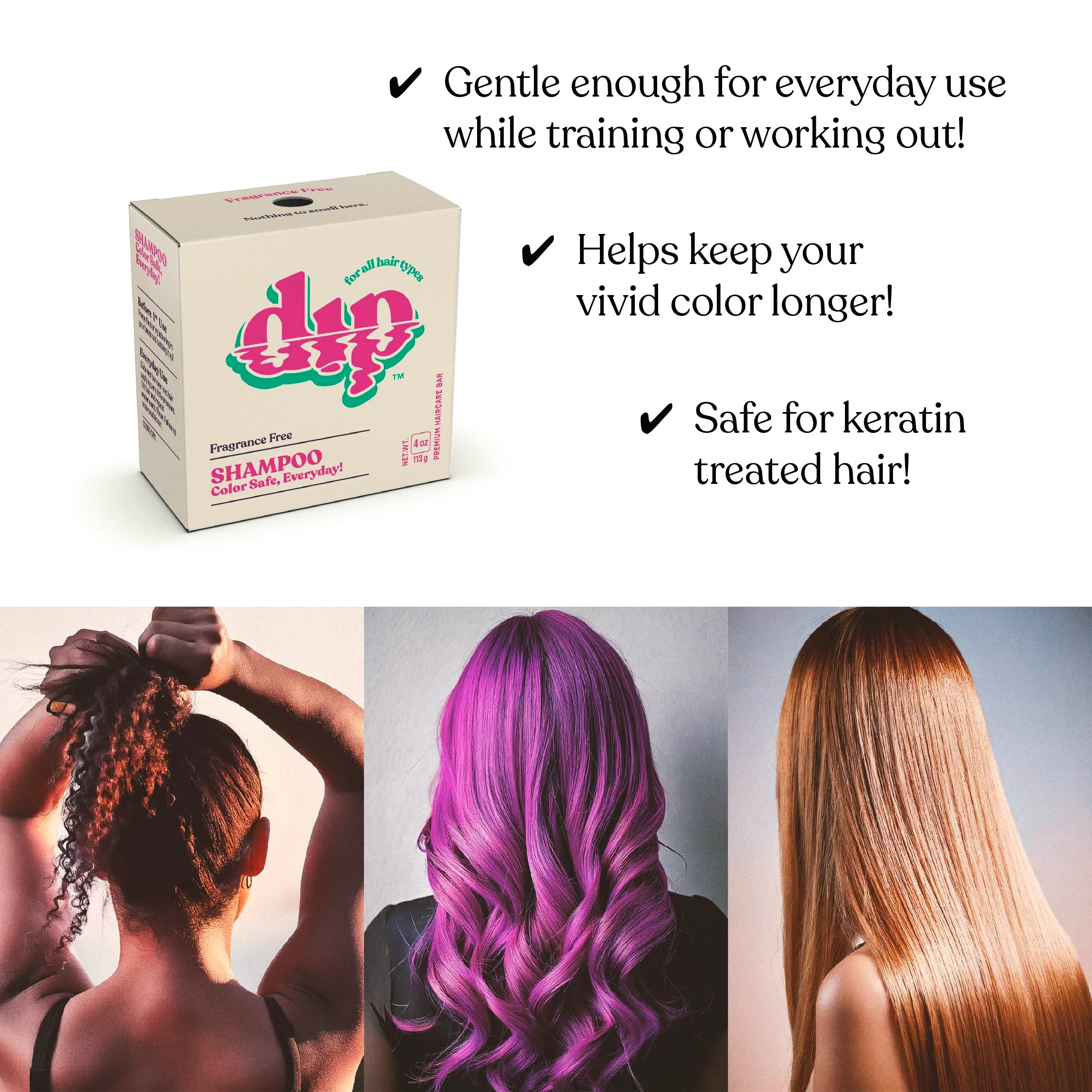 Dip Shampoo Bar: Color Safe, Everyday - Fragrance Free - Image 4