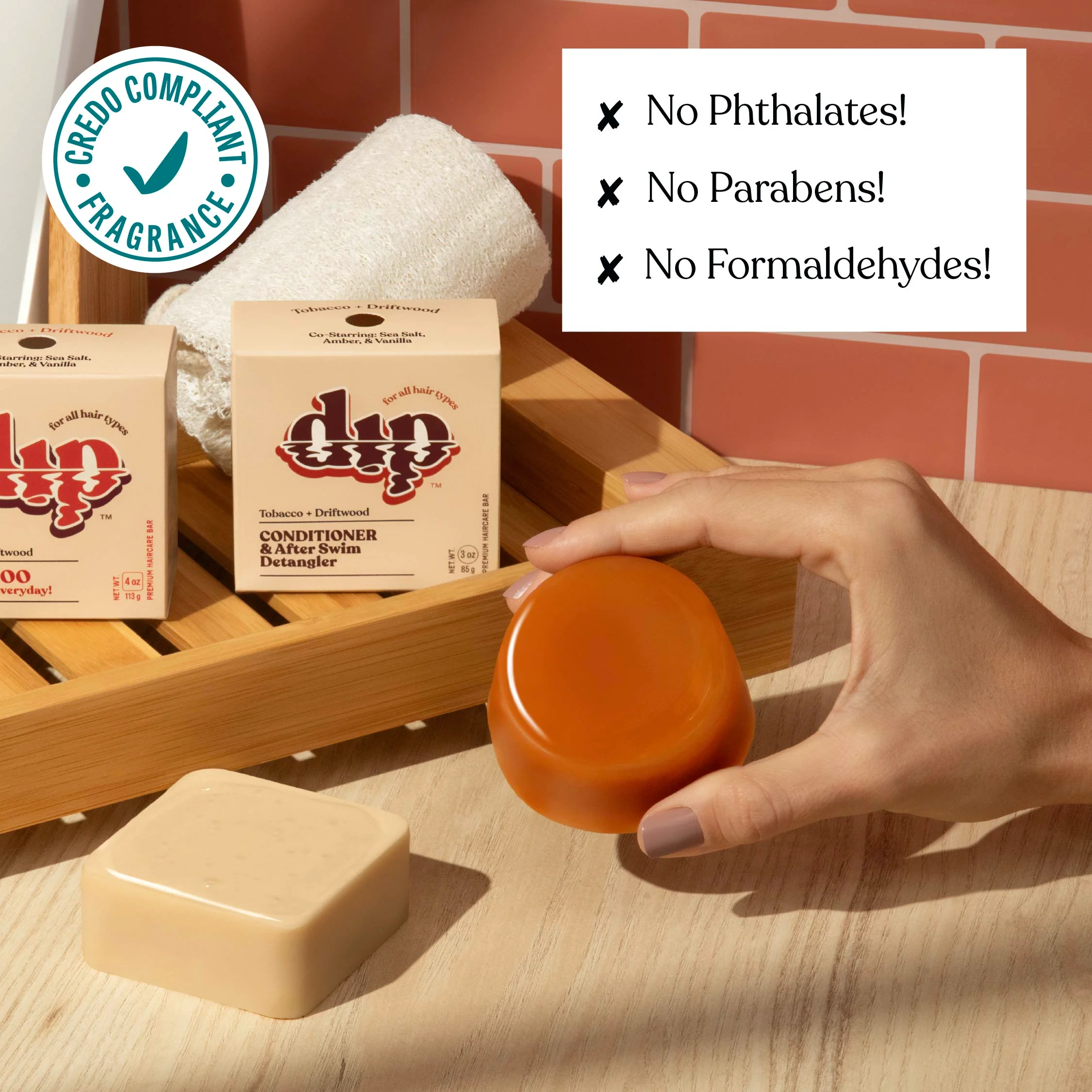 Dip Conditioner Bar & After Swim Detangler - Tobacco & Driftwood - Image 4