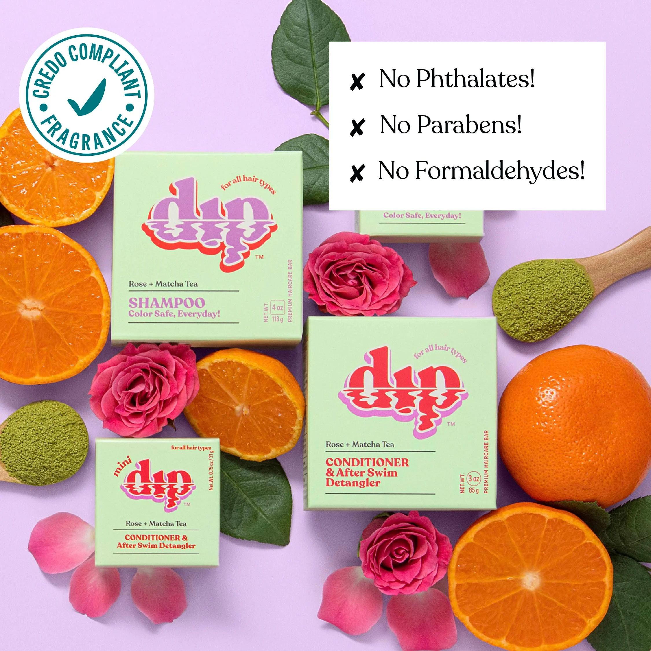 Mini Dip Conditioner & After Swim Detangler - Rose & Matcha Tea - Image 4