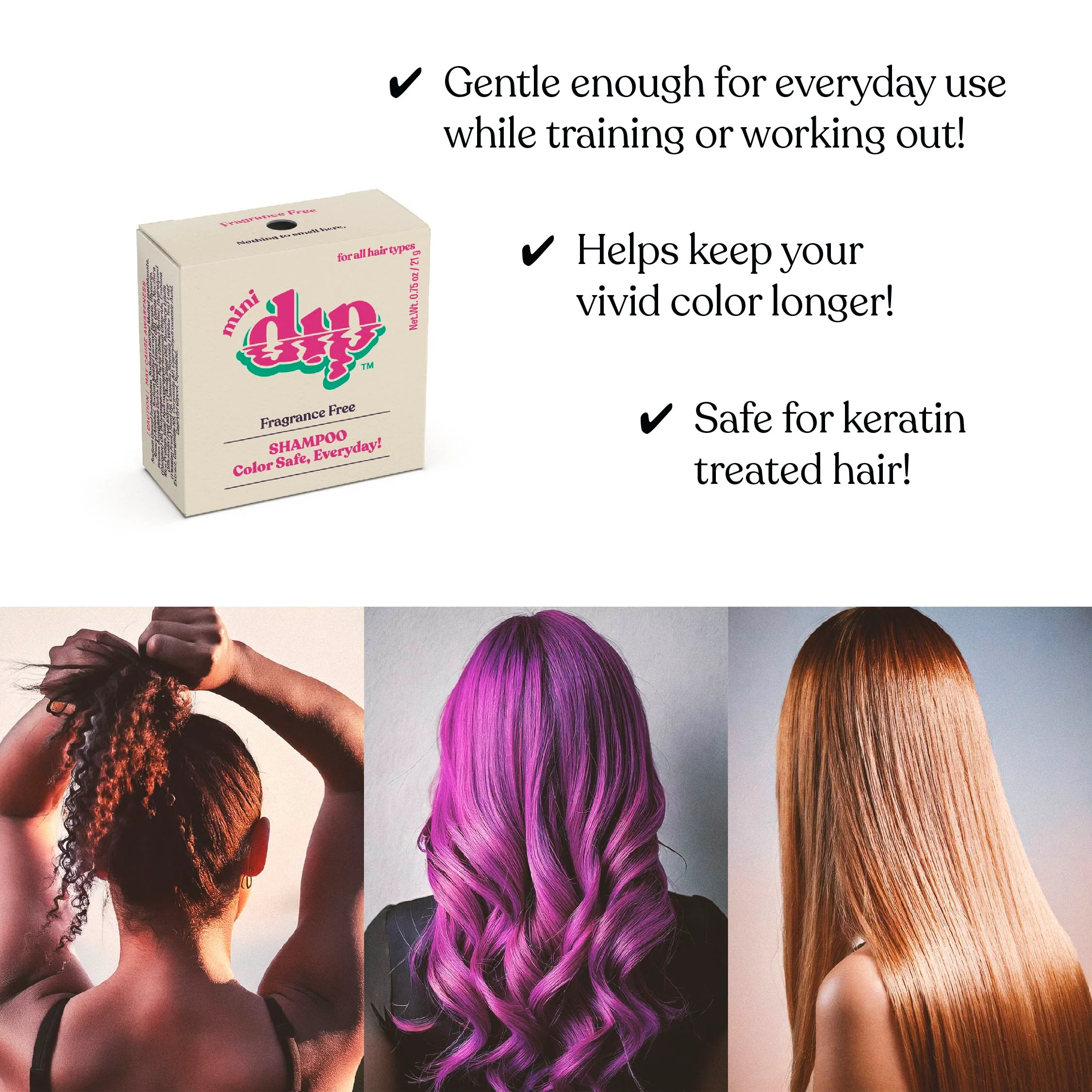 Mini Dip Shampoo Bar: Color Safe, Everyday - Fragrance Free - Image 4