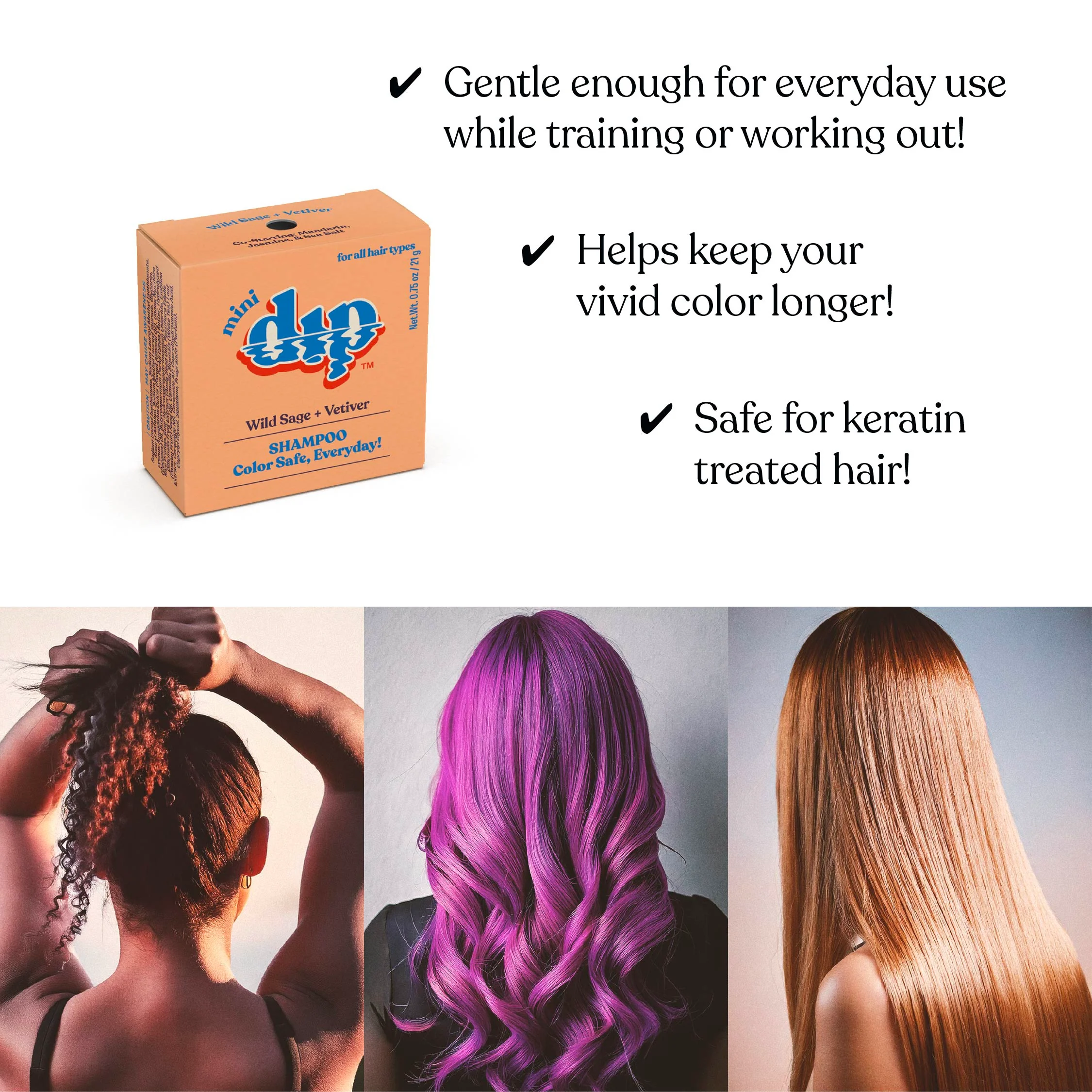 Mini Dip Shampoo Bar: Color Safe, Everyday - Wild Sage & Vetiver - Image 4