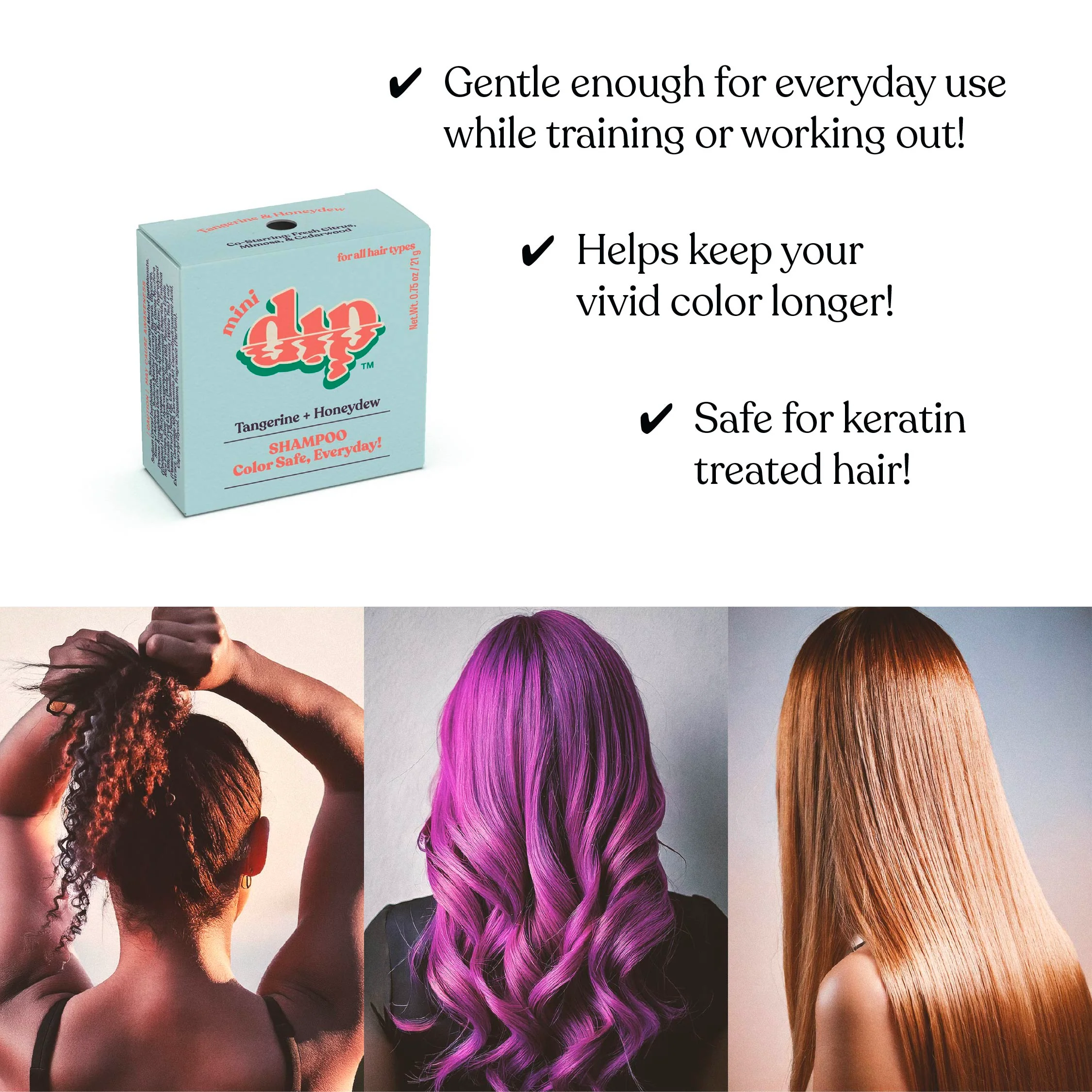 Mini Dip Shampoo Bar: Color Safe, Everyday - Tangerine & Honeydew - Image 4