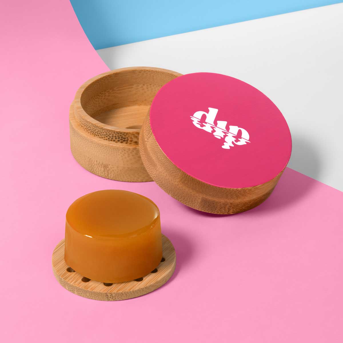 Mini Dip Bamboo Travel Case with Coaster : Red - Image 3