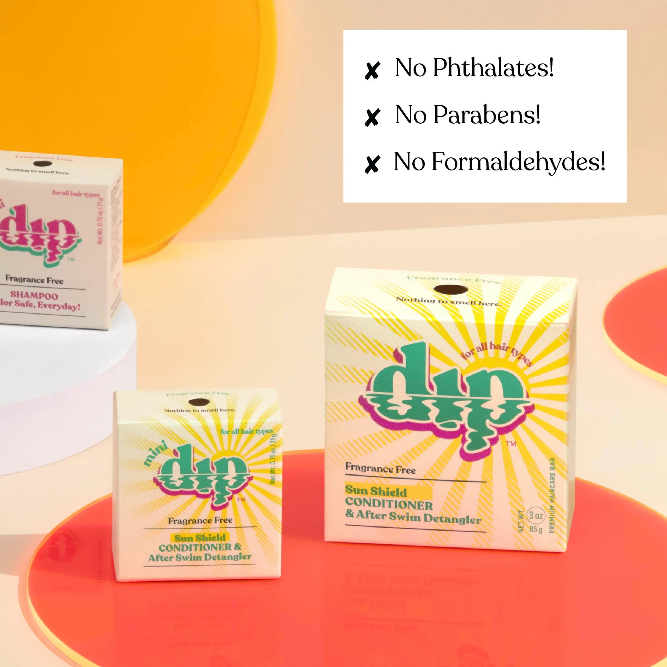 Mini Dip Sun Shield: Conditioner Bar & After Swim Detangler Fragrance Free - Image 4