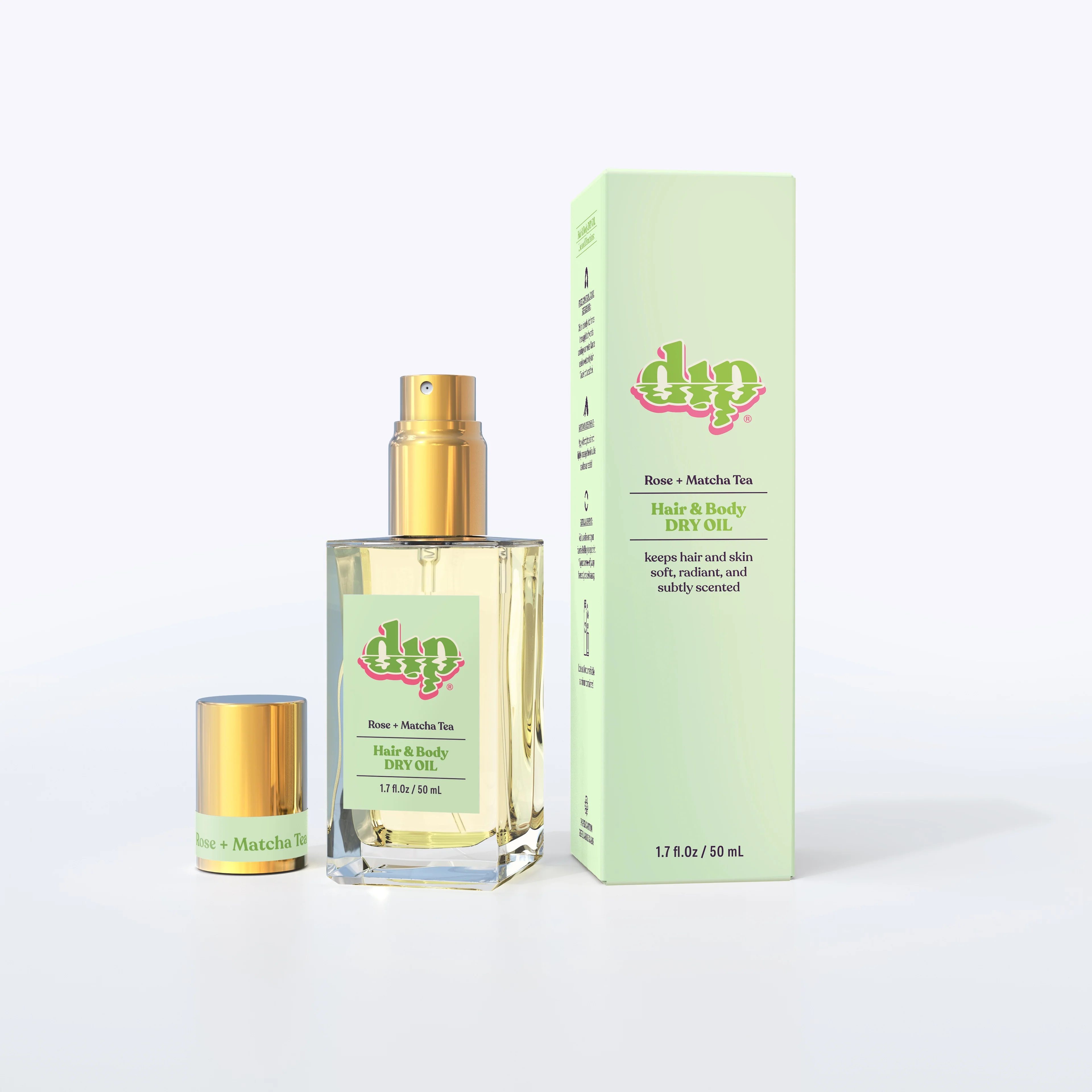 Dip Hair & Body Dry Oil - Rose & Matcha Tea - Image 6
