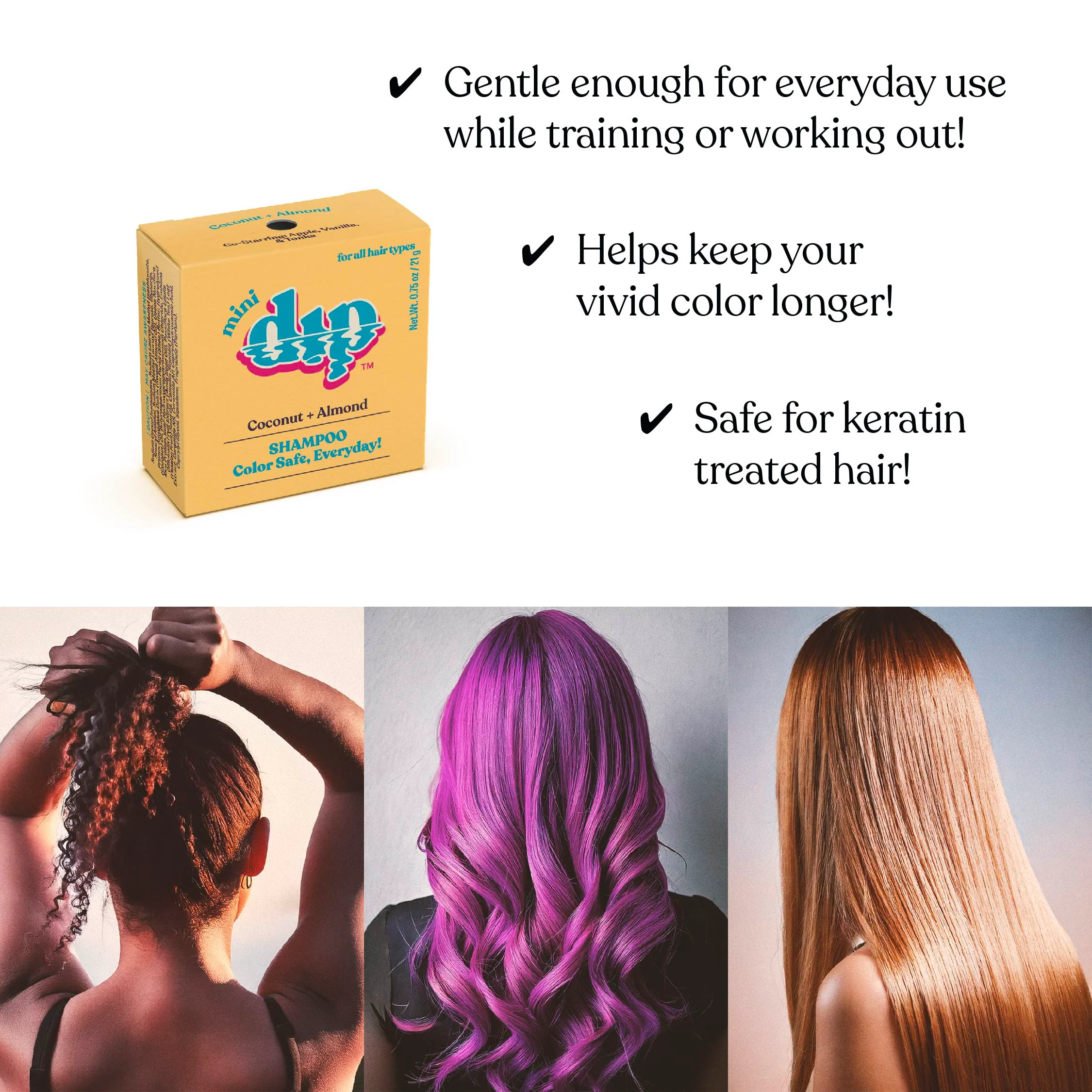 Mini Dip Shampoo Bar: Color Safe, Everyday - Coconut & Almond - Image 4