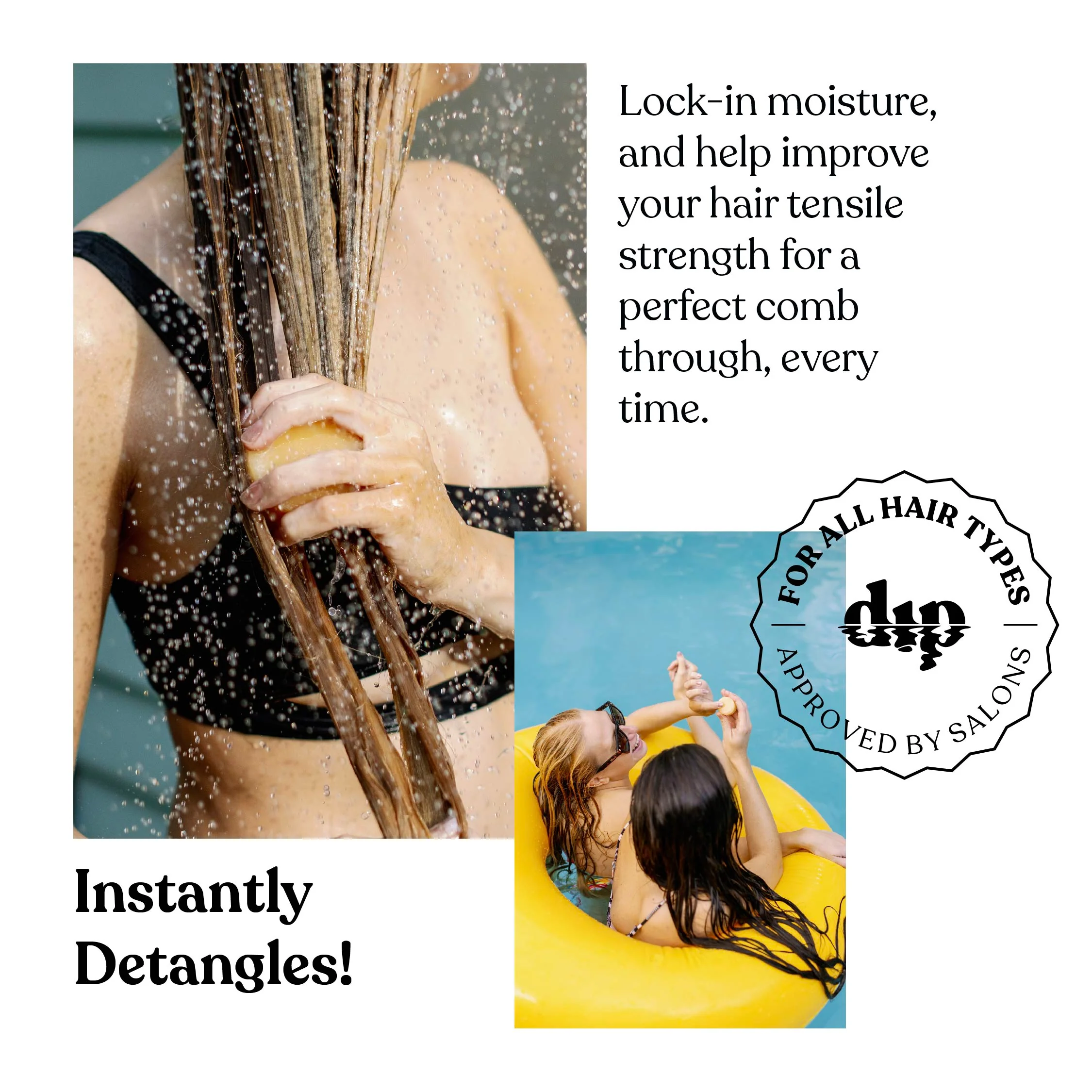 Mini Dip Sun Shield: Conditioner Bar & After Swim Detangler Fragrance Free - Image 3