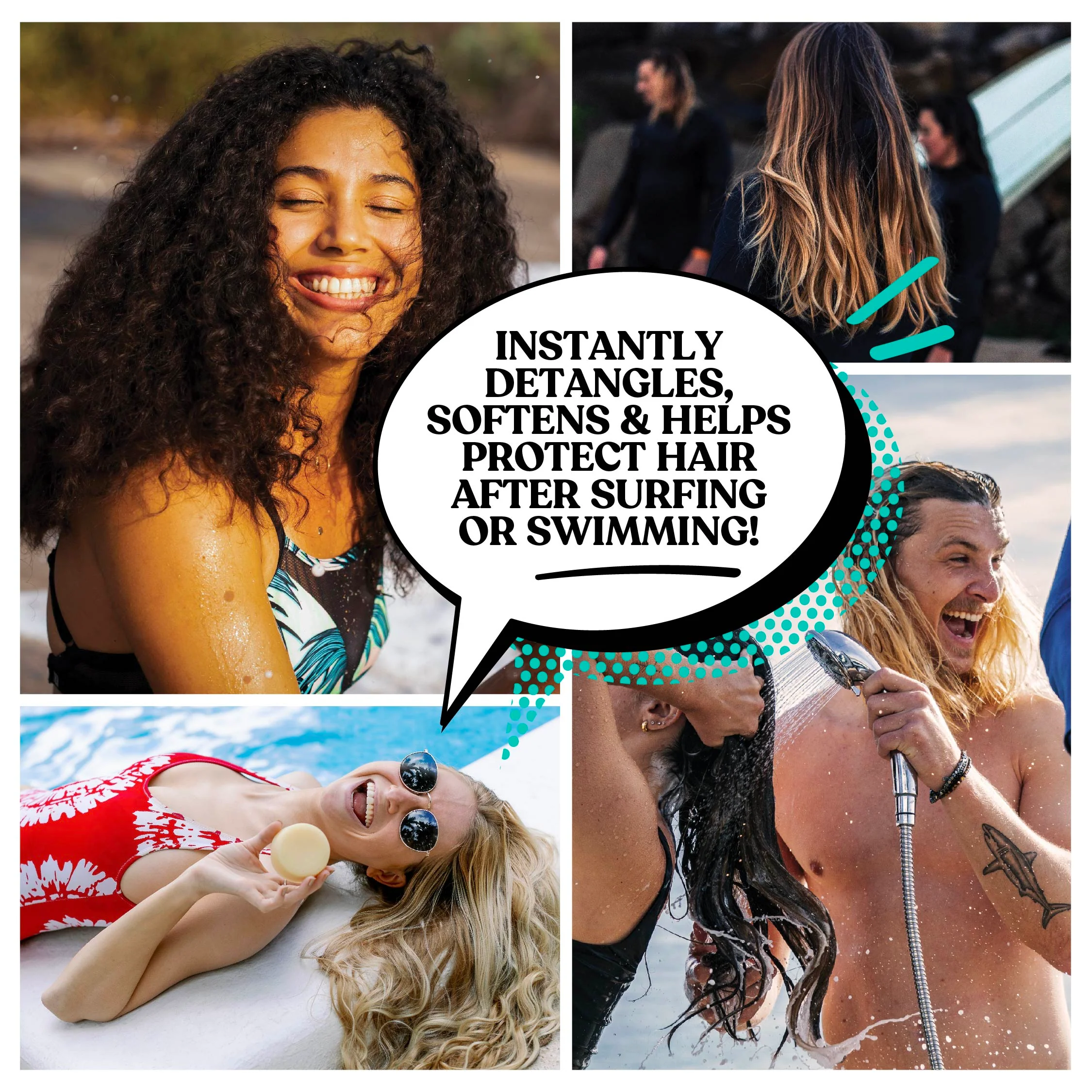 Mini Dip Sun Shield: Conditioner Bar & After Swim Detangler Fragrance Free - Image 9