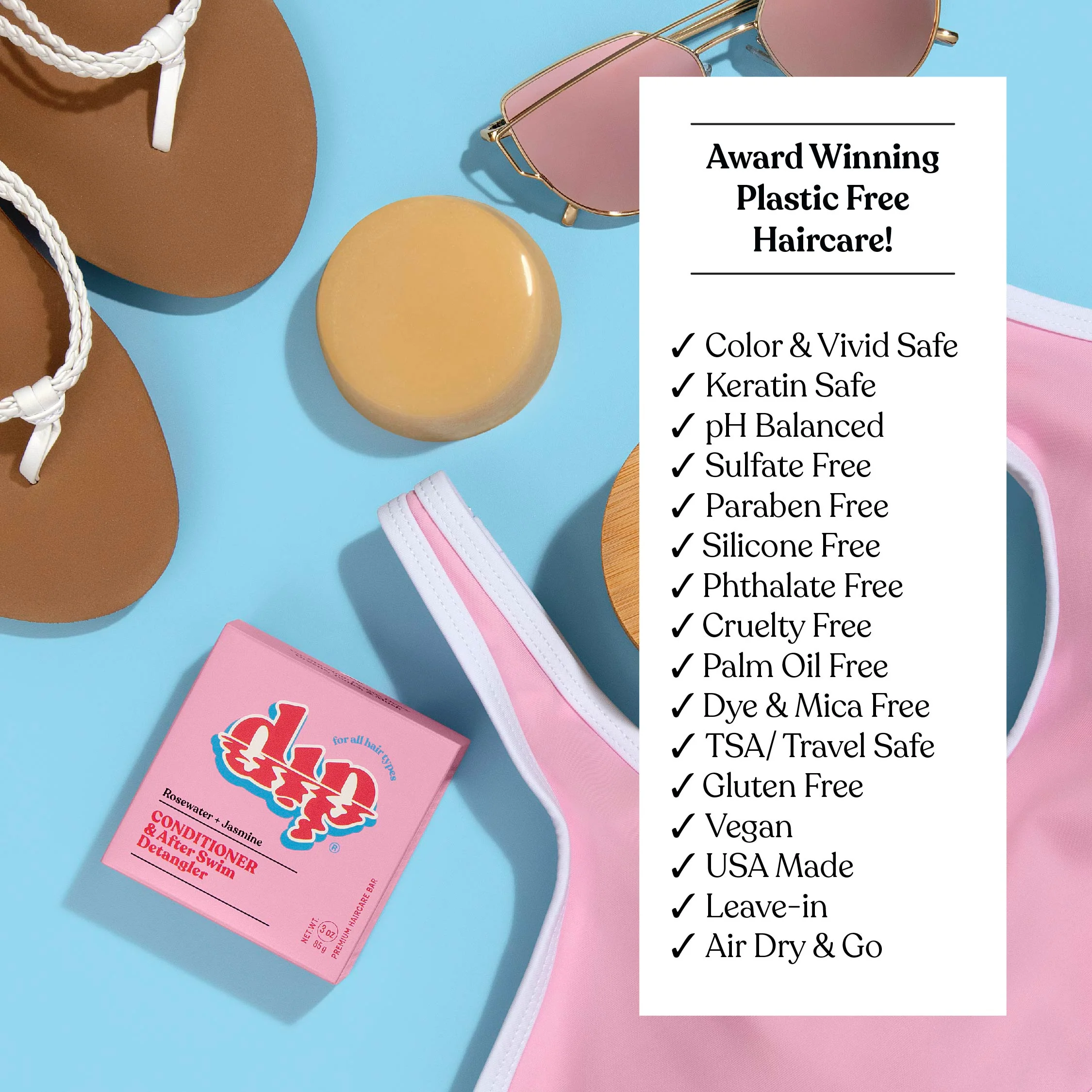 Mini Dip Conditioner & After Swim Detangler - Rosewater & Jasmine - Image 8